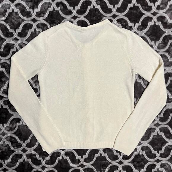 Classic White Cardigan Women's Small Full Pearl Button Sweater Academia Japan - Picture 4 of 7